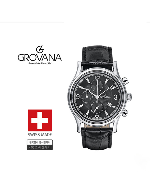 Qoo10 Free Shipping GROVANA Swiss Luxury Leather Mens