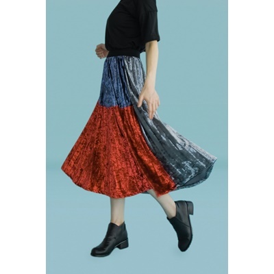 13. 3 color velvet maxi skirt