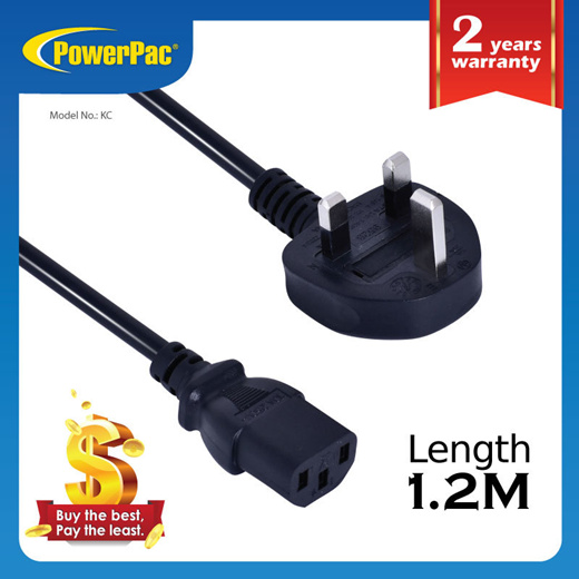 AC Power Cord , AC Power Cable, Electric Cable 3 Pin plug 1.2M (KC)