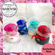 Crystals from Swarovski - Everlasting Rose - Preserved Rose with LED Lights - Only Love Music Globe