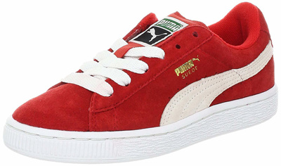 kids red puma suede