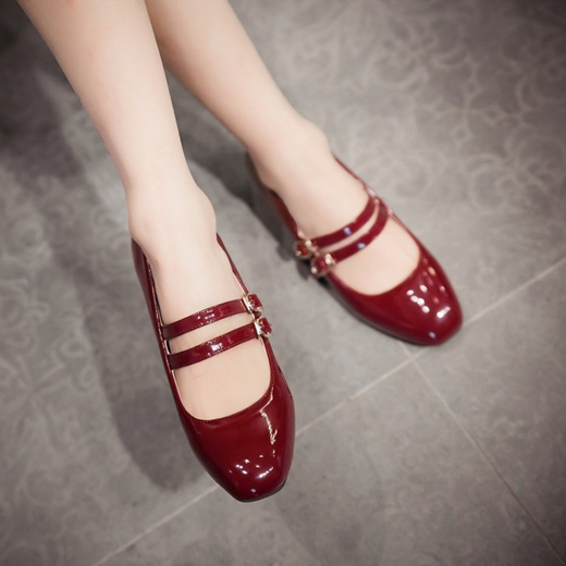 wine red shoes women's