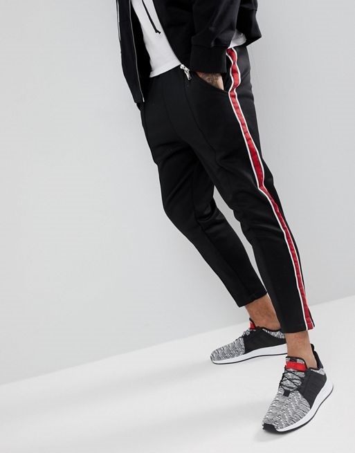 track joggers with side stripe