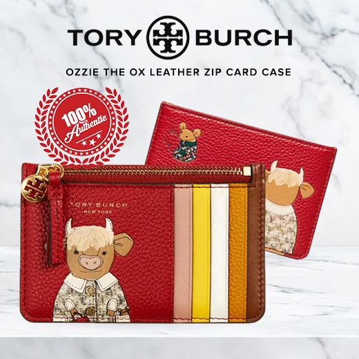 Qoo10 - Tory Burch Ozzie the Ox Leather Zip Card Case 100% Authentic :  Women's Shoes
