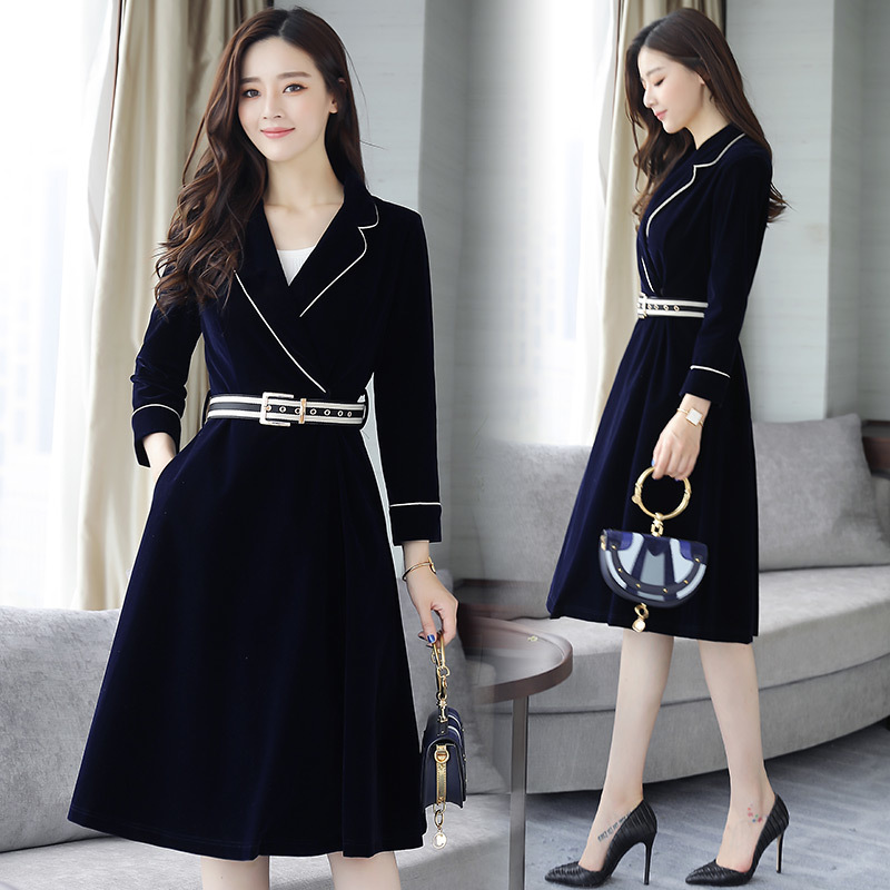 ウインドブレーカー2017秋長袖の長いセクションスリムなファッション韓国のトレンディなドレス
