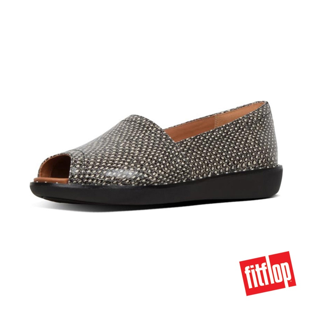 Womens Peep-Toe Dotted-Snake Leather 
