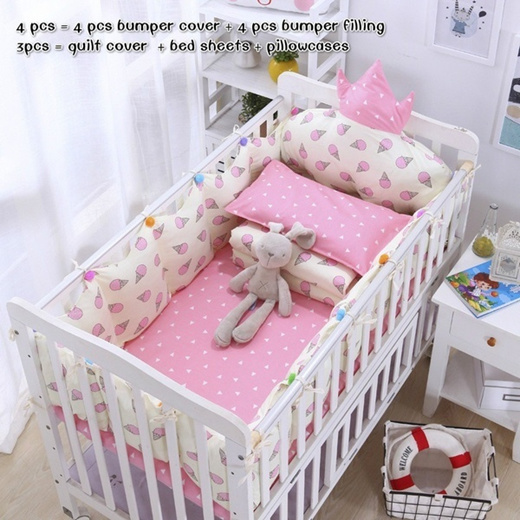 Qoo10 Baby Bedding Set Crown Shape Bed Bumpers Toddler Crib