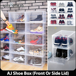 2pcs Large Clear Shoe Box Hard Plastic Stackable, Shoe Containers Shoe  Storage Organizer Box with Magnetic Door, Heavy Side Open Shoe Box for  Display Sneakers, Easy Assembly