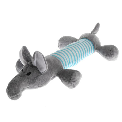 Qoo10 - cute pet puppy chew squeak plush sound dog play toy gray