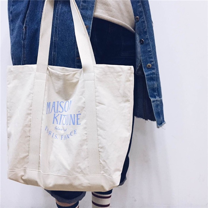 maison kitsune tote bag