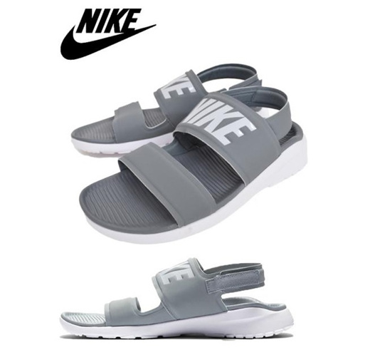 grey nike sandals tanjun