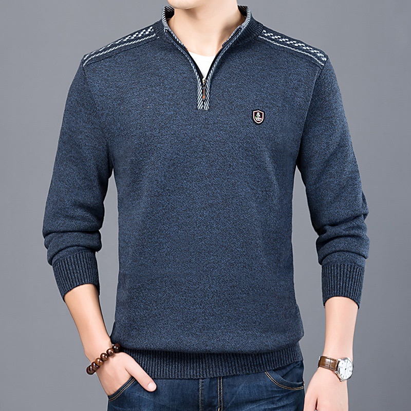 men's warm cashmere wool zipper sweaters