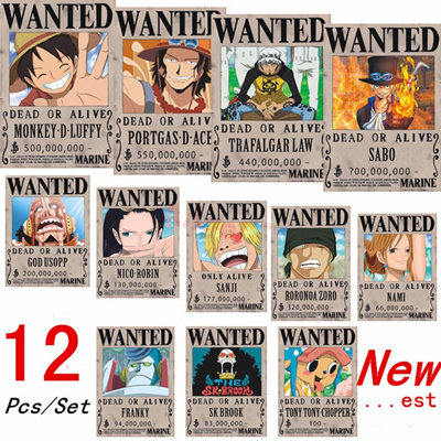 One Piece Latest Wanted Posters Luffy Chopper Usopp New World Luggage Stickers