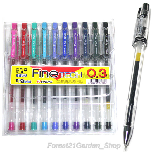 DONG-A Fine-Tech RT Gel Ink Roller Pens 0.3 mm Black Retractable Pack of 12 