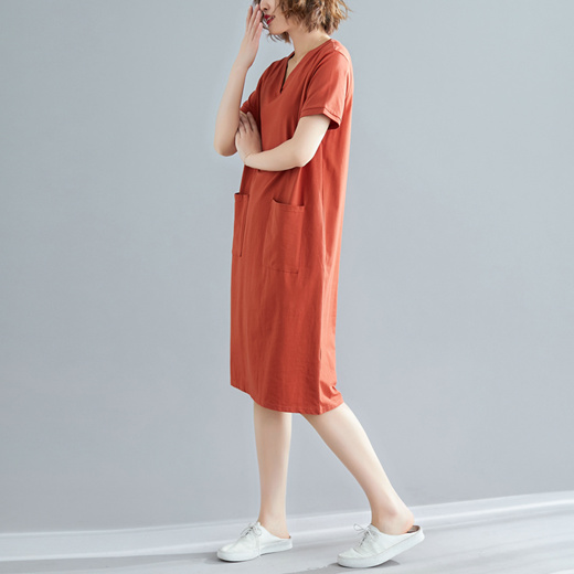 red long summer dress