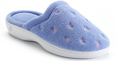 isotoner terry embroidered scalloped clog