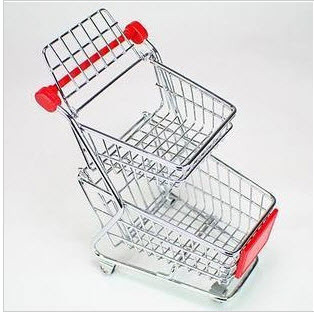 Qoo10 Double T Mini Shopping Cart Desk Organizer Pen Holder