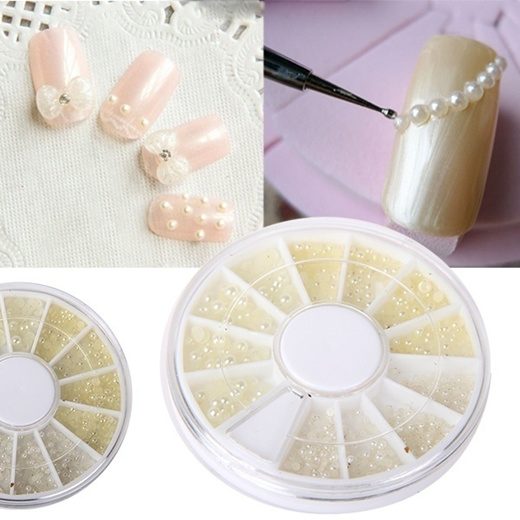 Qoo10 1 5mm 2mm 4mm Acrylic Nail Art White Pearl Rhinestone Decoration Stic Diet Styling