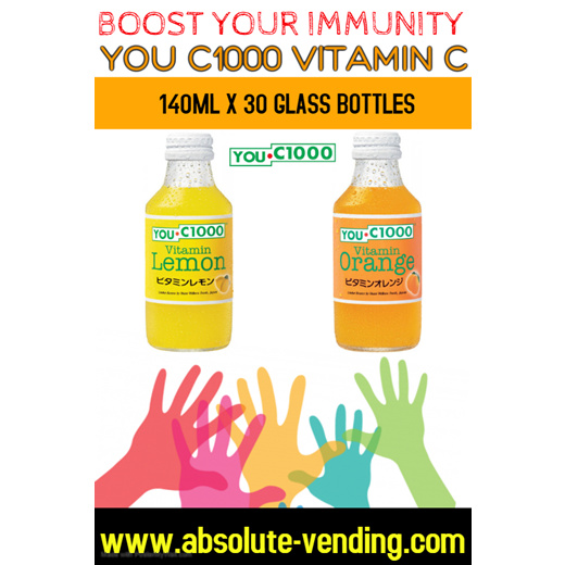 Quube You C1000 Vitamin Lemon Orange Apple 140ml X 30 Bottles Free Deliv Drinks
