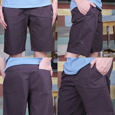 Men Plain Short Pants Grey