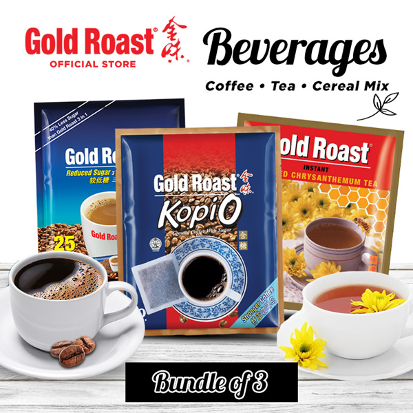 Gold Roast / Bundle of 3 / Mix and Match / Coffee / Kopi-O / Cereal / Tea Deals for only S$22.9 instead of S$22.9