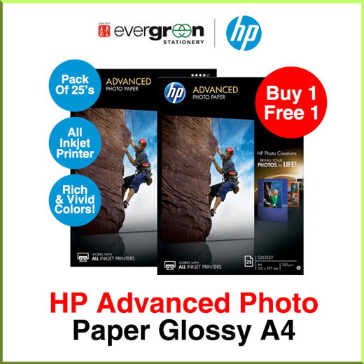 BUY1FREE1  - HP Advanced Photo Paper Glossy A4 A6 [Evergreen Stationery]