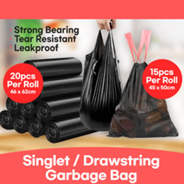 Eco Friendly Thick 0.05mm Recyclable Garbage Bags With Drawstring