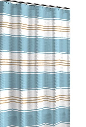Turquoise Green Blue Tan White Canvas, Teal And Tan Shower Curtain