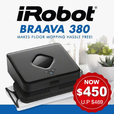 [S$450.00](?5%)[iRobot]iRobot Braava 380 LOCAL WARRANTY FREE DELIVERY PLUG  PLAY
