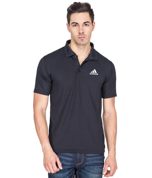 black polo collar shirt