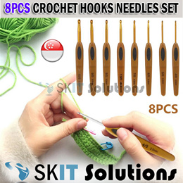 12 Pieces Bamboo Crochet Hooks Set, Large Crocheting Hook Knitting Needles  for Coarse Yarn (12 Sizes 3mm to 10mm in Diameter)