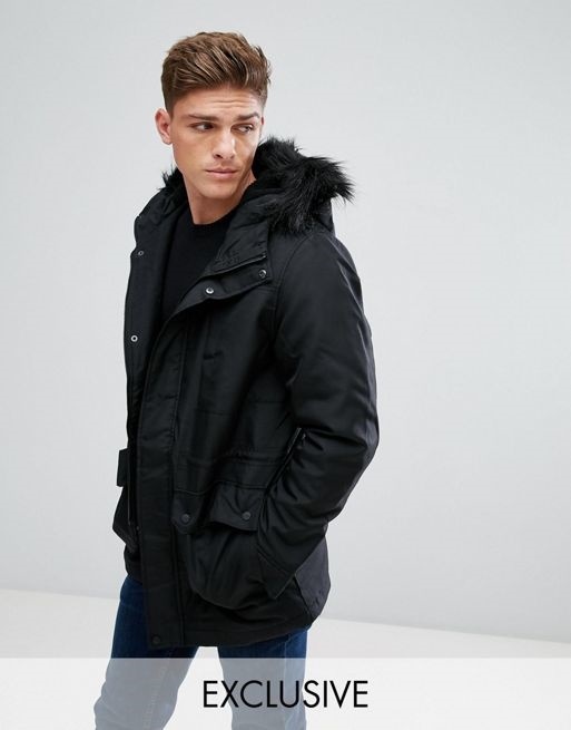 only parka with faux fur hood