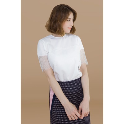 20. lace trimmed blouse - white - free