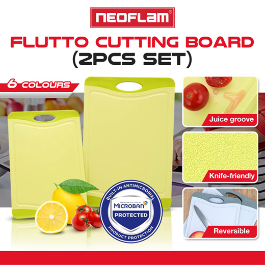 Neoflam Coded Antimicrobial Cutting Board Set with Organizer in Assorted  Colors 