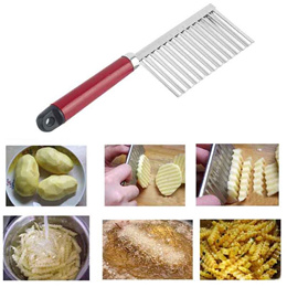 1pcs Kitchen Tools Stainless Steel Potato Chip Dough Vegetable Crinkle Wavy Cutter High Quality Slic