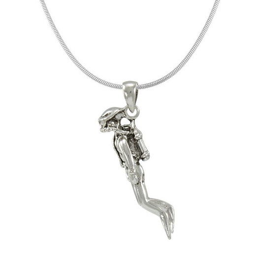 sterling silver scuba diver charm