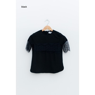 20. lace trimmed blouse - black - free