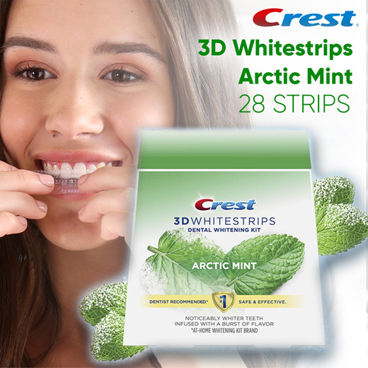 crest 3d whitestrips arctic mint teeth whitening