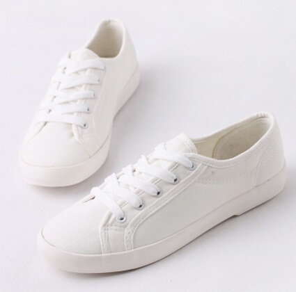 pure white canvas shoes