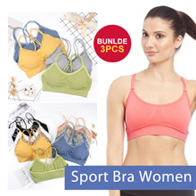 Cup Boneless Sports Bra Women Crop Top Deep V Bralettes Fitness Yoga Top
