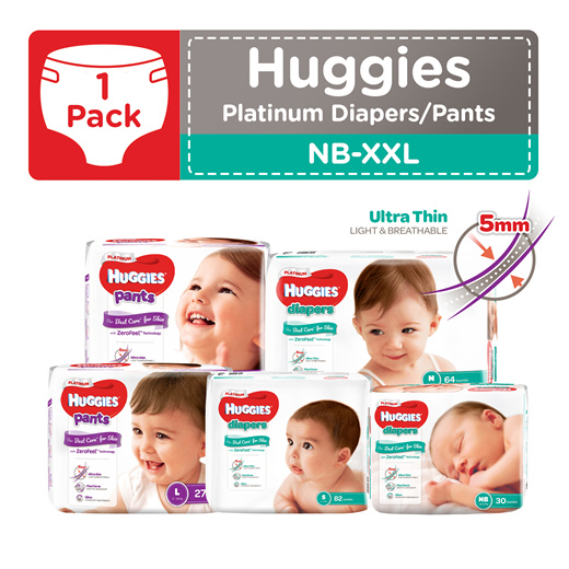 Qoo10 - [Huggies] [1 pack] Platinum (Diapers / Pants) NB/S/M/L/XL/XXL ...