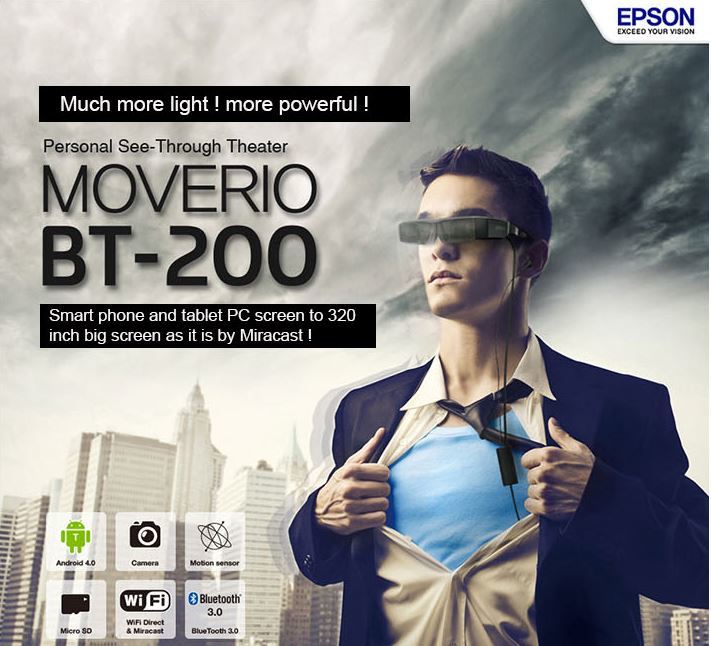 Qoo10 Epson Moverio Bt 200av See Through Mobile Viewer With Wireless Mirrori Smart Tech