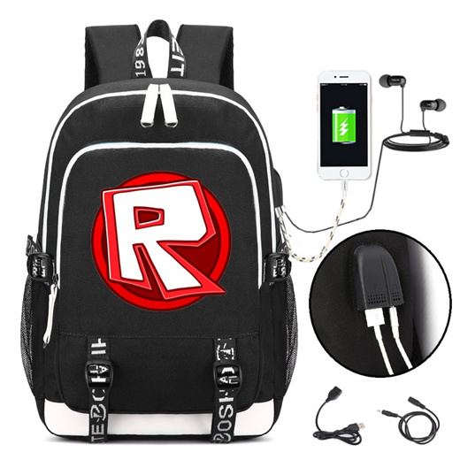 Qoo10 Roblox Backpack With Usb Charging Port And Lock Headphone Interfa Kids Fashion - roblox backpack shop vac