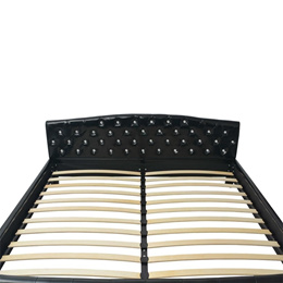 Bed frame imitation leather 180 x 200 cm black