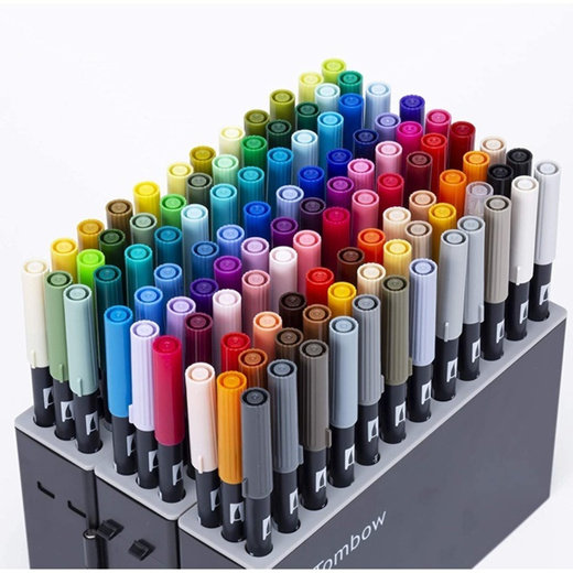 Dual Brush Pen 108 Color Set with Storage Case