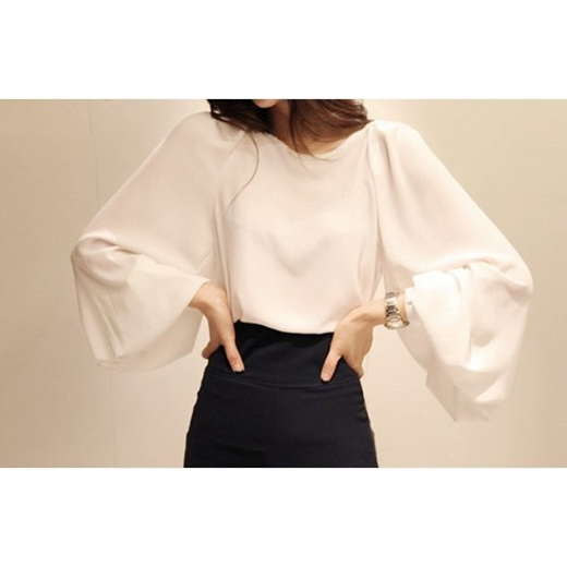 chiffon balloon sleeve blouse