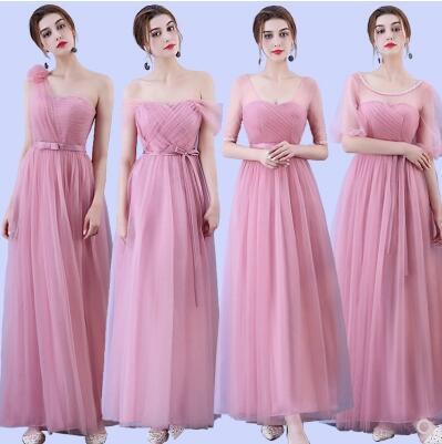 long off the shoulder bridesmaid dresses