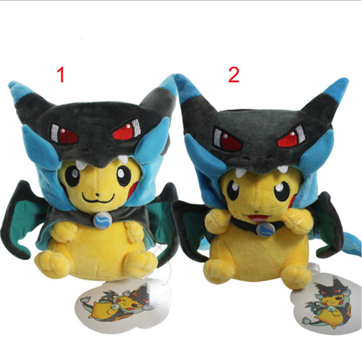 pikachu mega charizard x plush