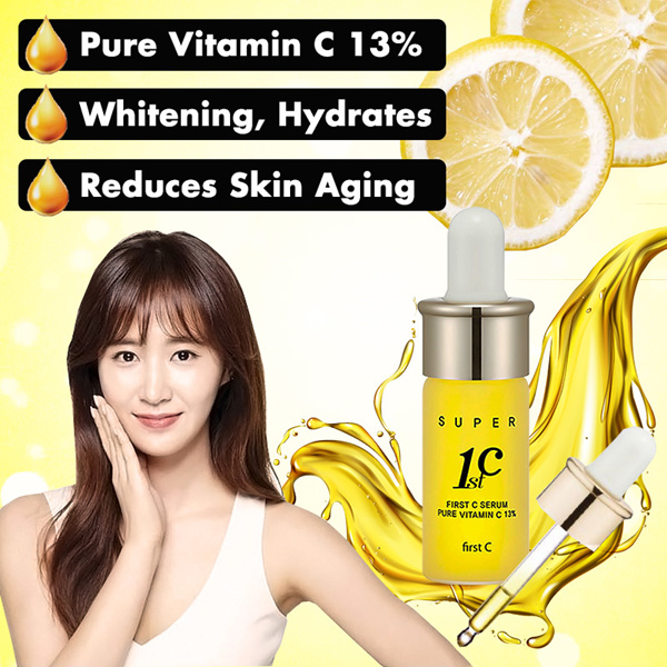 ?UP: $61? FIRST C SERUM PURE VITAMIN C 13% ?LIZ K? HYDRATES?BRIGHTENS?SMOOTHS?PROTECTS?
