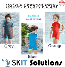 KIDS Swimsuit ★ LS-18841 Short Sleeve Swimming Costume Wear Suit ★Cap Included★Swim Clothes Boy Girl